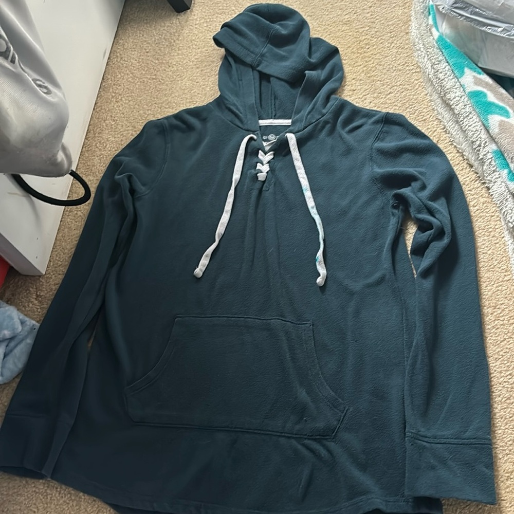Dark turquoise sweatshirt! Adult XS. Very soft and stretchy